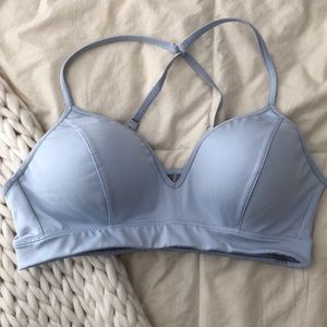 Baby blue sports bra